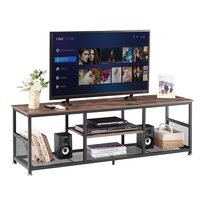 NBHY Centre de divertissement moderne long 55 "Table console multimédia à 3 niveaux avec cadre en métal Armoires industrielles pour meuble TV