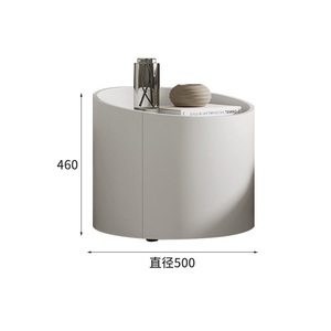 Italian Minimalist Small Unit Bedroom Furniture <strong>Circular</strong> Painted Wooden <strong>Bedside</strong> <strong>Table</strong> - Product Image 6