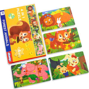 Set di <span class=keywords><strong>Puzzle</strong></span> 3D in Legno Montessori Avanzato Quattro-in-Uno per Coordinazione Occhio-Mano 2-4 Anni Giocattolo DIY Unisex per Bambini <50 Pezzi - Product Image 4
