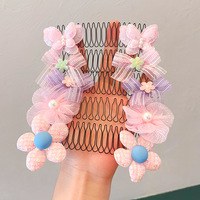 Pince à cheveux pour enfants très tendance, avec nœud floral en métal, peigne invisible pour l'arrière de la tête, accessoires pour filles