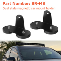 2PCS Support de montage à base magnétique pour barre de lumière LED de voiture Support de lumière de fossé sur charnière de capot