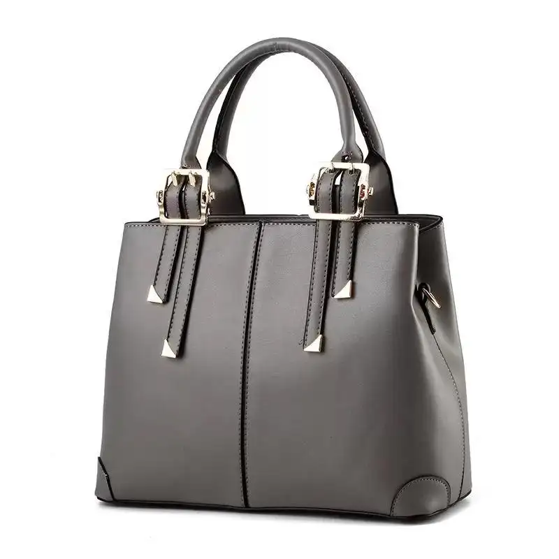 Fashion Women Handbags PU Leather Totes Shoulder Bag Lady Simple Style Designer Luxury Purses Grey Color bag