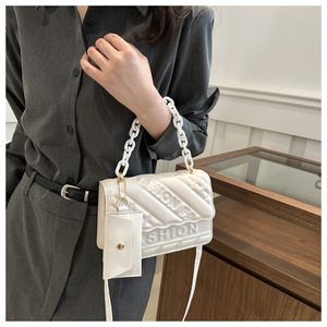 2024 New Arrival Crossbody Woman Bags PU Leather Square Bags With Chain Lady Handbags With <strong>Wallet</strong> for Daily <strong>Used</strong>