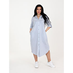 Robe décontractée en jersey 100 % coton pour femme avec boutons, respirante, longueur genou, tailles 46-60, approvisionnement ODM, du XS au 5XL - Product Image 1