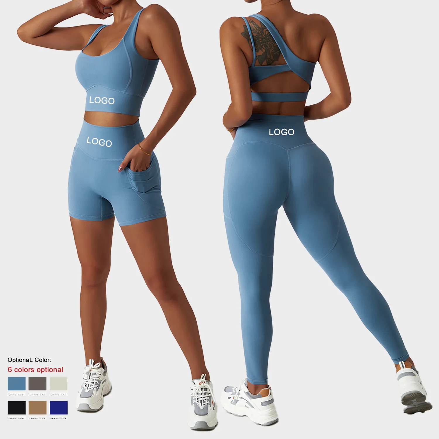 Conjunto de roupas de yoga feminino, conjunto feminino de ginástica com 2 peças de top qualidade para esportes fitness