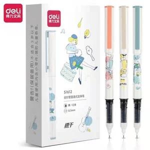 Deli S1612 Gel Pen 0.5mm Black Ink Office School Use Plastic Body Digital Printing - Product Image 3