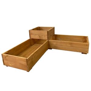 大きな木制プランターボックス2層家庭用ガーデンベッド植物と花上げガーデンベッドウッドプランター - Product Image 4