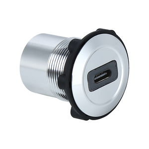 22mm Bảng điều khiển gắn kết cutout loại <span class=keywords><strong>USB</strong></span>-C ổ cắm/Kết nối lỗ tròn cài đặt <span class=keywords><strong>USB</strong></span> C nữ để USB3.0 nữ một - Product Image 1