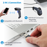 Netum M5S Escáner de código de barras 2D inalámbrico con cable portátil Lector de código de barras de inventario de mano para computadoras portátiles, computadoras, cajero, POS
