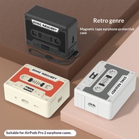 Étui de protection en silicone pour écouteurs compatible avec les modèles 3 et 4/5, design mignon en forme de cassette, style Instagram