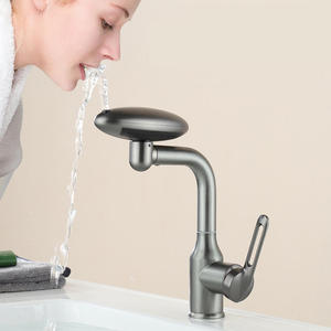 Robinet de salle de bain en acier inoxydable, rotatif à 360 degrés, eau chaude et froide, mitigeur pour lavabo, finition chrome poli - Product Image 4