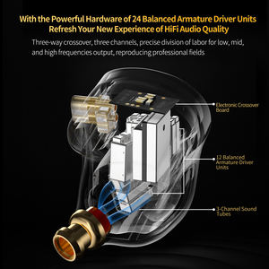 CCA APEX 24 Crossover électronique, acoustique exceptionnelle, graphique 0.75, prise plaquée <span class=keywords><strong>or</strong></span>, double face, 24 haut-parleurs, armature équilibrée, IEM - Product Image 3