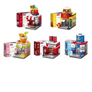 Blocs de construction de ville à petites particules pour enfants, modèle de construction urbaine en plastique ABS, compatibles avec les puzzles, jouets unisexes à assembler - Product Image 4
