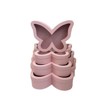 4-delige set vlindervenster bloembak fruitbox knuffel emmer verse bloemen geschenkdoos modern papier + PVC