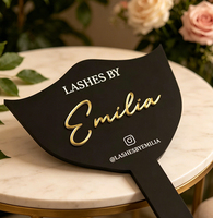 Miroir de maquillage portable en acrylique incassable de haute qualité, respectueux de l'environnement, design Art Déco, logo de marque personnalisé imprimé