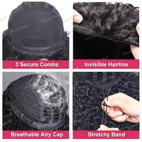 # Demi-perruque 30 Honey Blonde Raw Burmese Curly Hair, prête à porter, sans colle, fabriquée à la machine, avec cordon de serrage, pour femmes noires