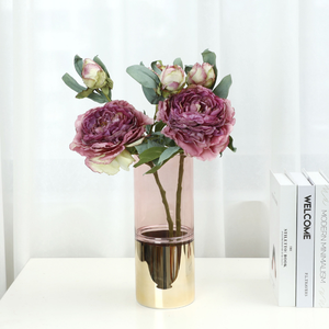 Fleur artificielle haut de gamme 28 couches à bords brûlés, pivoine, pour <span class=keywords><strong>d</strong></span>écoration de salon, ornement artificiel, simulation de mariage, vente en gros - Product Image 2