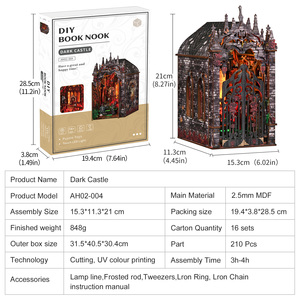 Kit <span class=keywords><strong>de</strong></span> construction DIY <span class=keywords><strong>de</strong></span> niche à livres miniature, puzzle 3D en bois, maison <span class=keywords><strong>de</strong></span> poupée, thème fantaisie vintage, cadeau pour adultes, décoration <span class=keywords><strong>de</strong></span> salon - Product Image 3