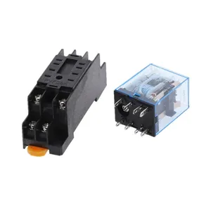 Soket röle soketi ile MY2N-J bobin DPDT elektromanyetik güç rölesi DC 12V 24V / AC 110V 220V 8 Pin mikro Mini röle