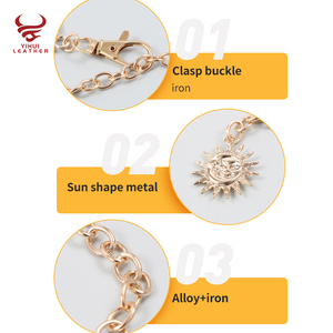 Diseñador de moda Punk Moon Metal <span class=keywords><strong>cinturones</strong></span> <span class=keywords><strong>dorados</strong></span> vestidos <span class=keywords><strong>cinturones</strong></span> colgantes mujeres cinturón de cadena de Metal - Product Image 2