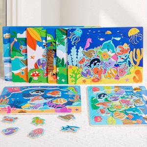 Jeu de pêche magnétique en bois pour enfants, créatif et écologique, sur le thème des créatures marines - Product Image 4