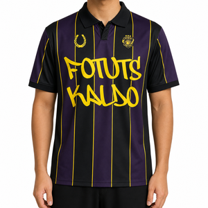 Klassieke gestreepte design ademende zomer voetbal T-shirt custom digitale print heren retro voetbaltenue - Product Image 2