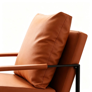 Divano Chesterfield in Tessuto Marrone Economico, Poltrona Moderna e Confortevole con Telaio in Metallo Nero per Soggiorno, Certificato BSCI - Product Image 4