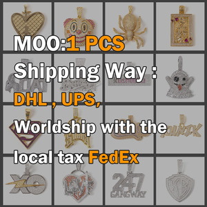 Estilo de alta calidad personalizado Mossanite colgante tono <span class=keywords><strong>dibujos</strong></span> <span class=keywords><strong>animados</strong></span> Roadrunner encanto Iced Hiphop cobre astilla Mossinate joyería colgante - Product Image 4