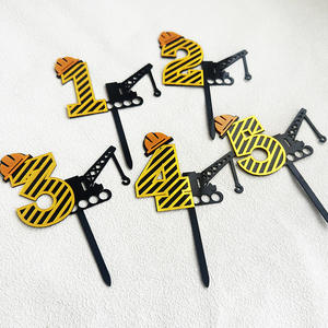 Offre Spéciale enfant fête d'anniversaire gâteau décoration cuire Cupcake Topper <span class=keywords><strong>1</strong></span>-9 numéro gâteau Topper garçon anniversaire gâteau Topper - Product Image 1