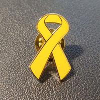 Insigne d'épingle en émail en gros logo personnalisé médical coeur sida cancer du sein rose jaune ruban émail épinglette