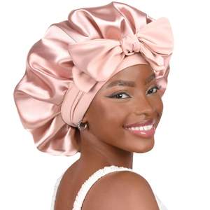 Bonnet de cheveux en satin large, bonnet de sommeil en soie pour femmes, enveloppement doux pour cheveux bouclés et naturels - Product Image 2