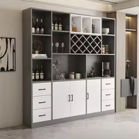 Meuble de rangement pour vin moderne et écologique, avec panneau lumineux en chêne et acier inoxydable, présentoir à boissons en bois