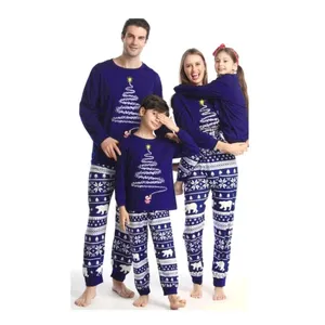 2024 Hot Sale Natal Família Pijama Manga Longa Loungewear Família combinando roupas para Crianças Pijama Noite
