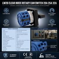 Interruptor Selector Rotatorio Universal LW26 20A 32A, Interruptor de Cambio Manual de 3 Fases para Control de Motor, CE RoHS
