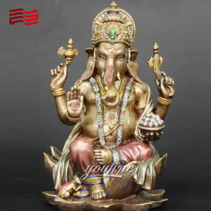 La estatua de dios elefante tailandés indio finamente tallada de café se puede personalizar escultura de dios elefante de bronce de metal - Product Image 1