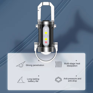 Mini <b>Flashlight</b> Multifunctional Portable Keychain Torch USB <b>Rechargeable</b> Ultralight Camping <b>Flashlight</b> for Camping Hiking - Product Image 3
