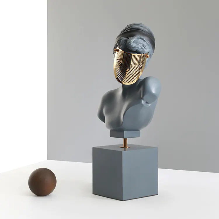 Escultura de arte abstracto para decoración de salón, escultura de cabeza de Venus moderna y grande