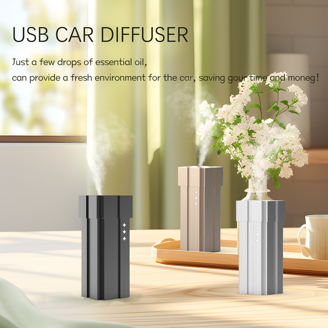 Smart Electric Car Air Freshener Diffuser Metal Portable Rechargeable Waterless Essential Oil Diffuser US Plug for Household Use