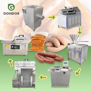 Línea de Producción Completa de Salchichas Rusas Ahumadas, Máquina Embutidora de Chorizo Automática, Fabricada en China - Product Image 1