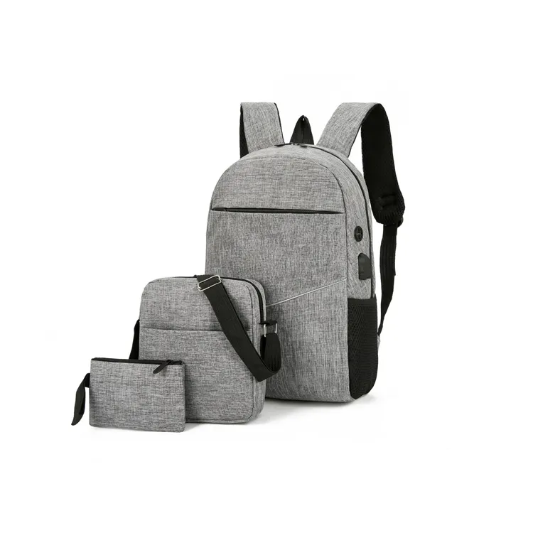 Fashion Men's Shoulder Bag Wallet Three In One Usb Laptop Backpack