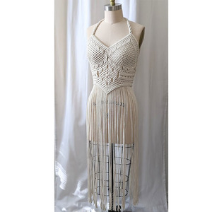 2025 Boho Macrame Beach Dress Handmade <strong>Cover</strong> <strong>up</strong> Bachelorette Burningman Outfit Party Beachwear Shoulder <strong>Wedding</strong> Macrame Dress - Product Image 2