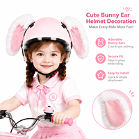 Accessoire de casque mignon en forme d'oreilles de lapin en peluche, ornement décoratif pour casque d'enfant