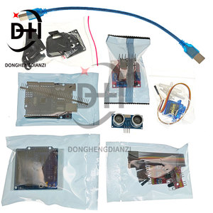 Kit de voiture électronique intelligente 4x4, châssis de voiture robot intelligente avec encodeur de vitesse et boîtier de batterie, kit DIY pour carte Arduino R3 - Product Image 3