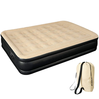 LGM Personnalisé LOGO Matelas de lit gonflable confortable en PVC floqué de taille jumelle avec pompe intégrée