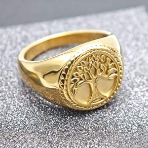 แฟชั่นเครื่องประดับแหวนสำหรับผู้หญิงเครื่องประดับแหวนสแตนเลสเครื่องประดับแหวนเครื่องประดับชุบทองแหวนหมั้นบาเกอันิลโล - Product Image 2