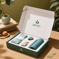 Boîte cadeau pliable tout-en-un en carton ondulé kraft brun de qualité supérieure avec estampage à chaud pour ensemble de yoga