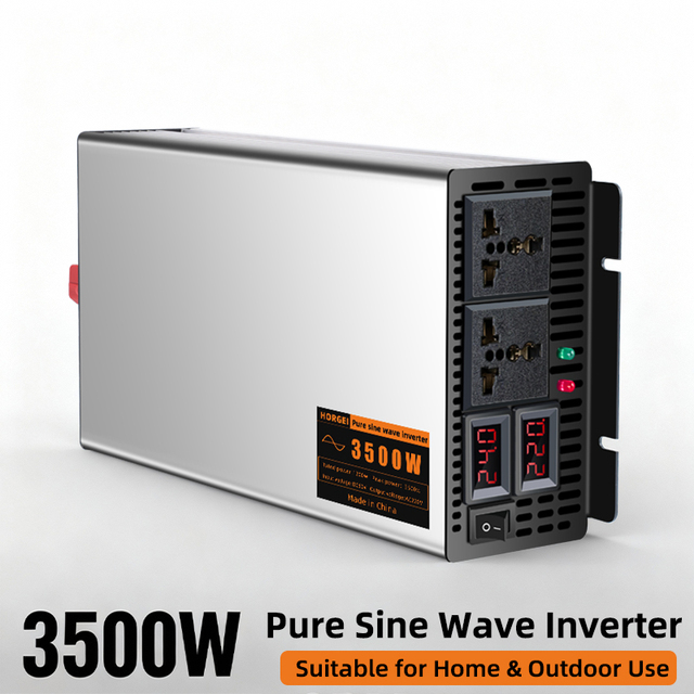High-Efficiency 3000W Pure Sine Wave Overload Protection Inverter Power Inverter for Car Boat Truck Solar Car Inverter Charger