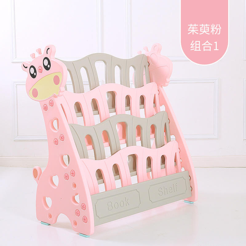 Cute Deer 4-layer bookshelf pink