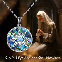Collier Vintage Oxydé Celtics en Argent Sterling 925 avec Pendentif Ours et Coquille d'Abalone pour Femme
