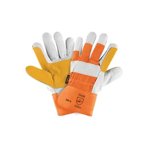 Guantes de cuero y lona BOX 6, con refuerzo, talla única, TRUPER - Product Image 1